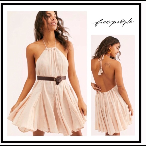 Free People Catching Rays Boho Backless mini dress - Picture 1 of 8